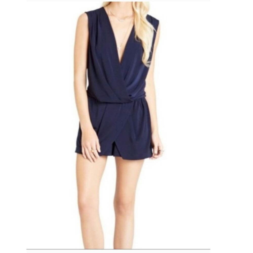 NWT BCBG Navy Romper BCBG Maxazria Halter Romper Thalia Royal Blue Size Large‎